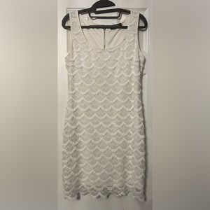 White Guess scalloped lace dress